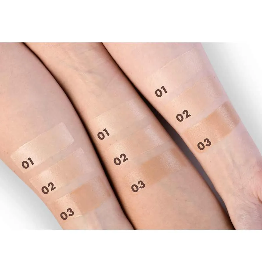 foto base de maquillaje con cuidado facial medic laboratorium tonos