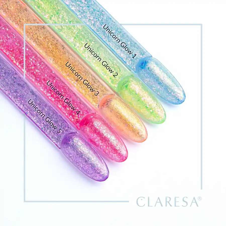 imagen esmalte semipermanente unicorn glow claresa tonos