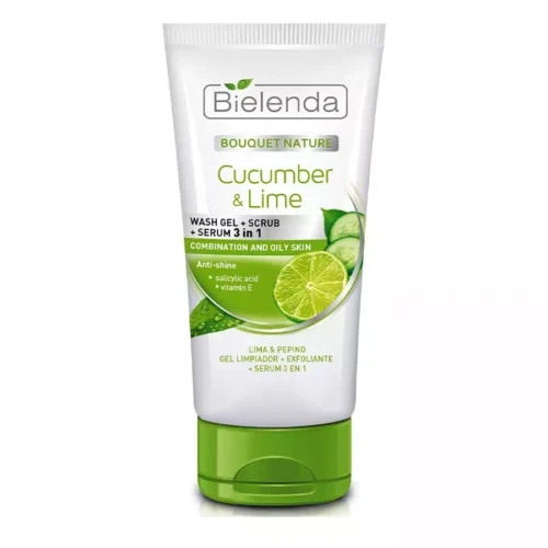 imagen gel limpiador 3 en 1 pepino y lima bielenda bouquet nature