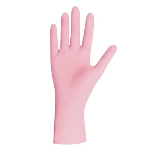 foto guantes nitrilo rosa sin polvo unigloves