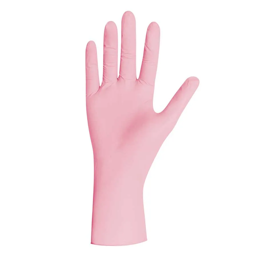 foto guantes nitrilo rosa sin polvo unigloves