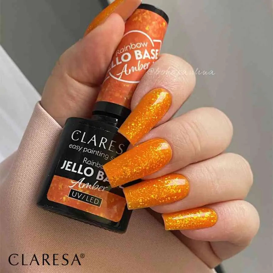 imagen manicura base semipermanente rainbow jello claresa amber