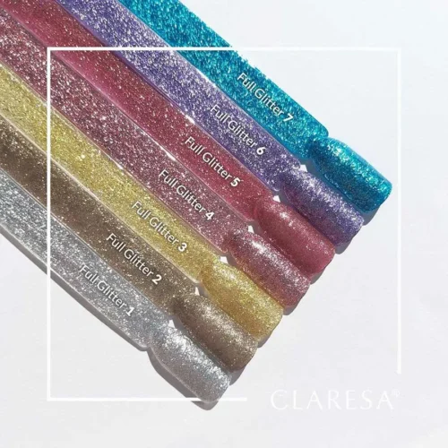foto muestrario full glitter claresa