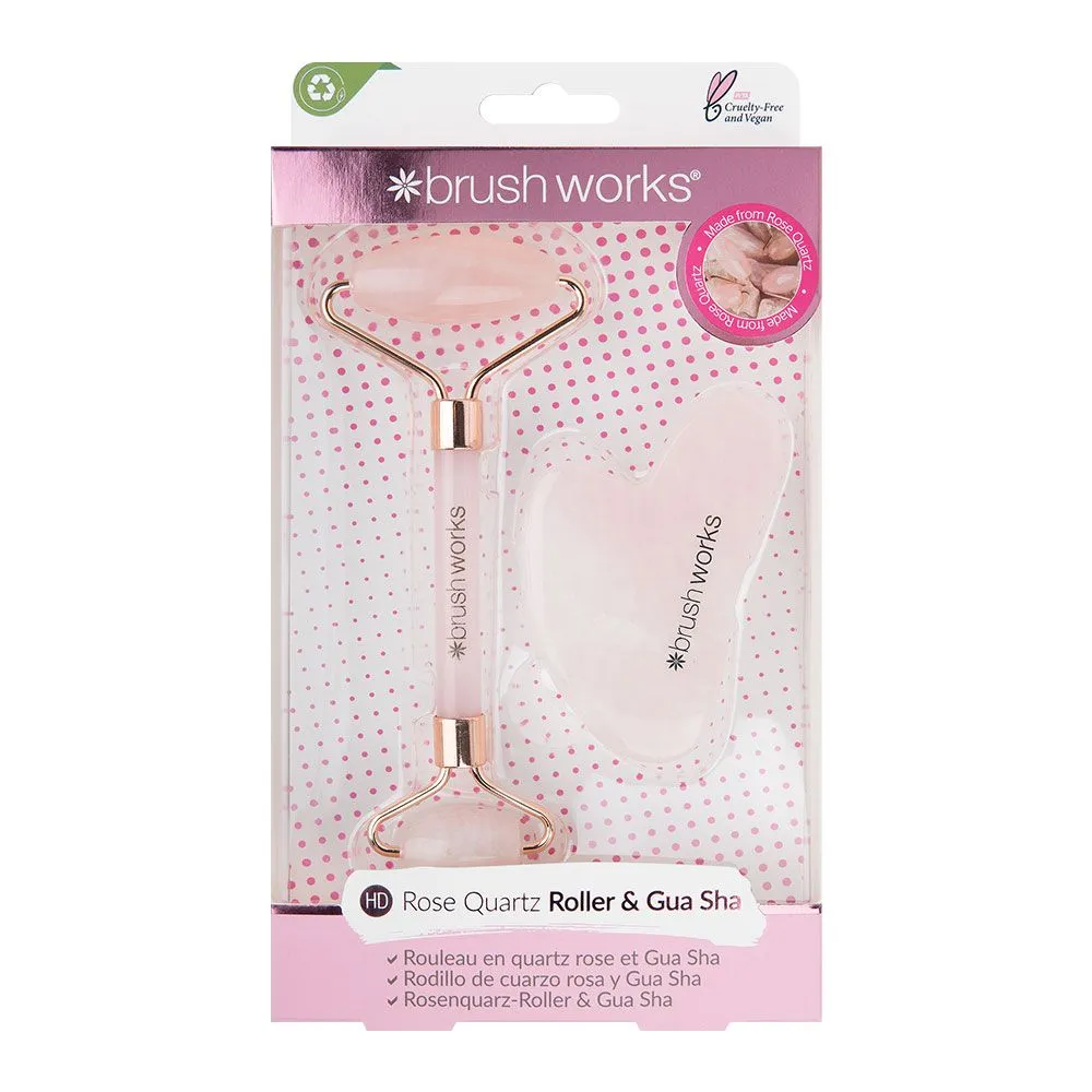 foto rodillo de cuarzo rosa y gua sha brushworks