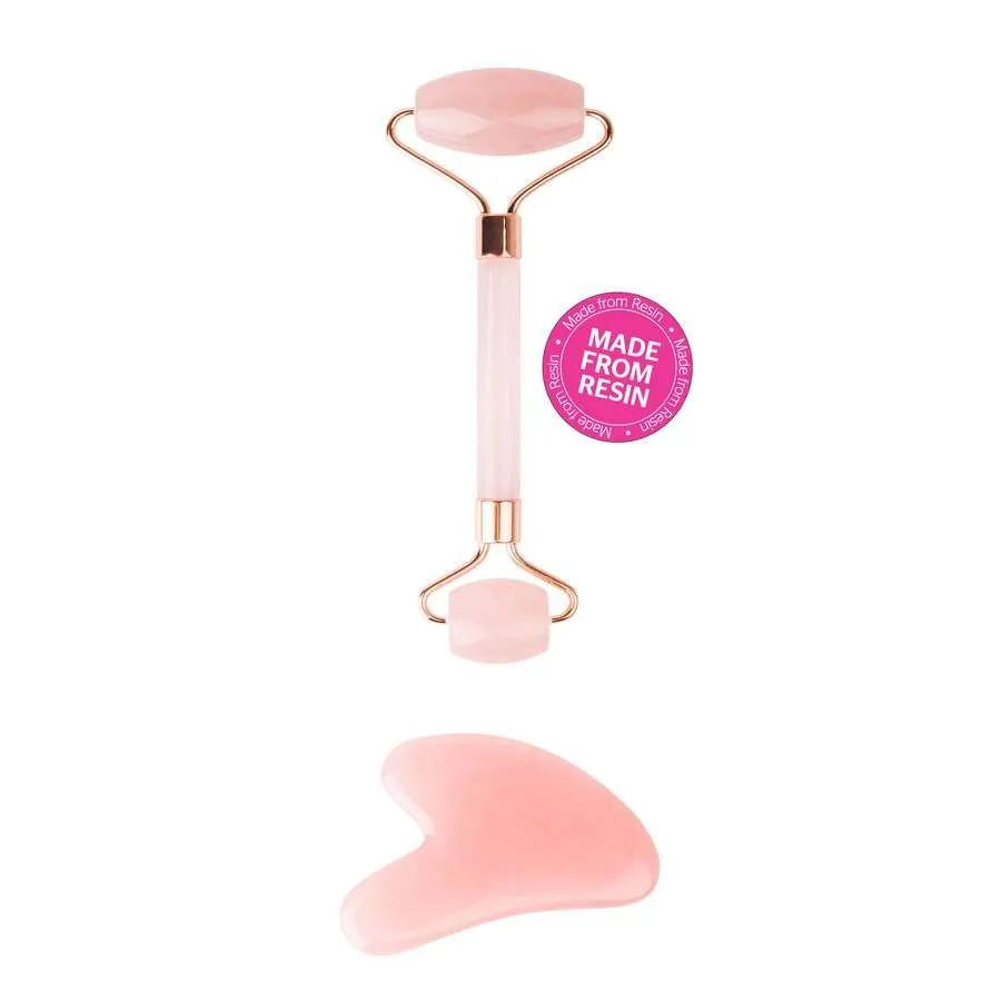 foto rodillo facial rosa y gua sha brushworks 3