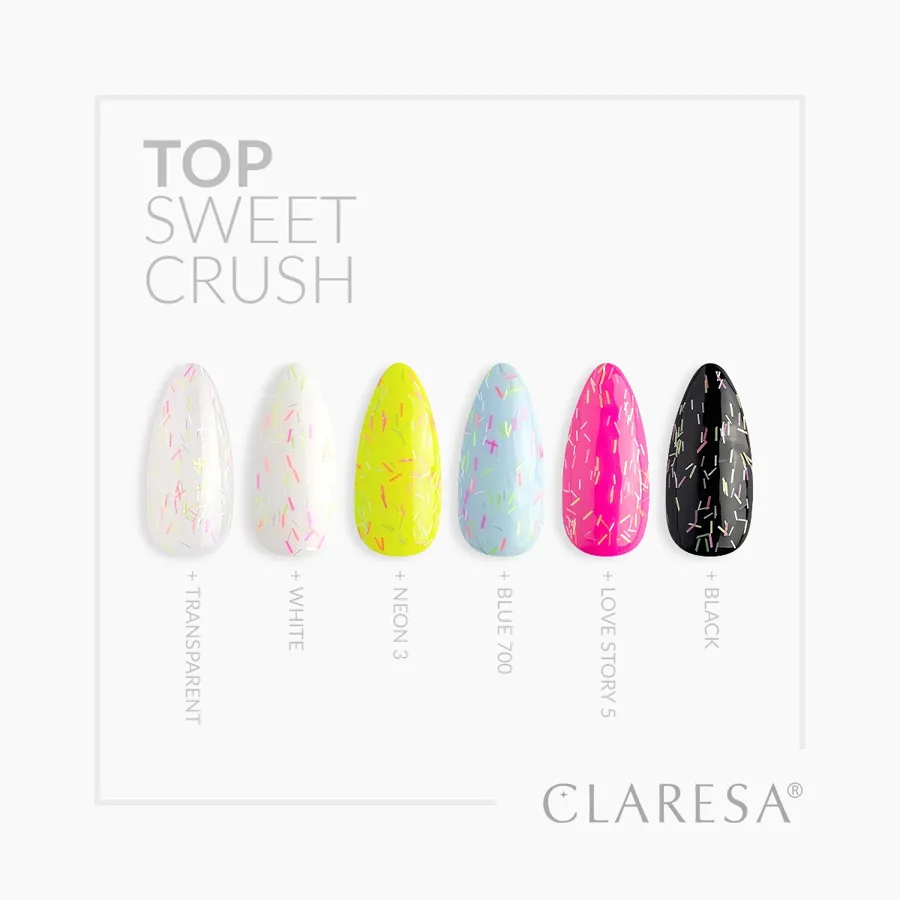imagen top coat semipermanente sweet crush no wipe claresa colores