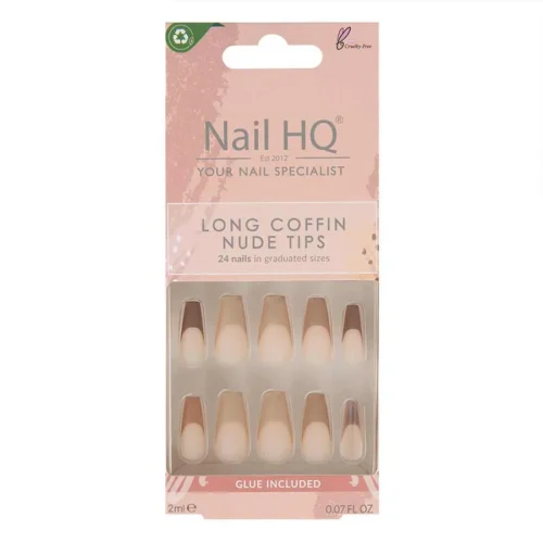 foto uñas postizas nail hq coffin punta nude